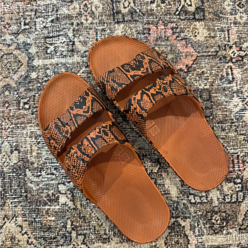 Freedom Moses Slides Snake Print Sandals